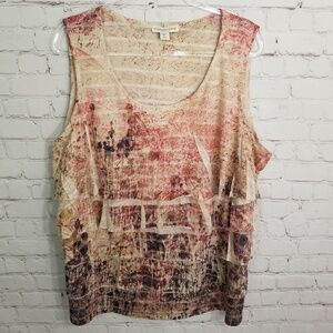 Coldwater Creek sleeveless plus size ruffle top